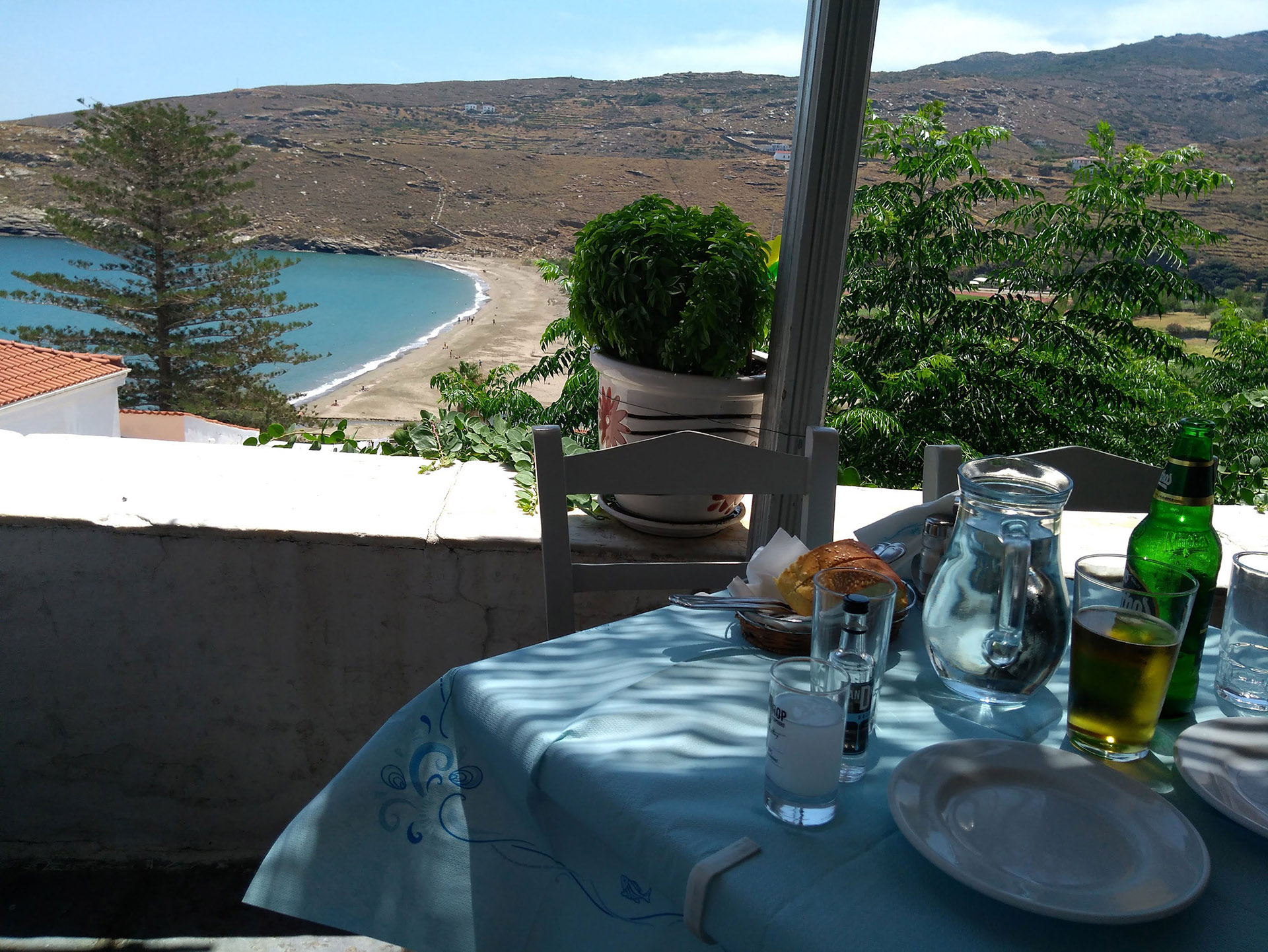 Local Taverna at Platanos in Chora Andros - Cyclades Greece